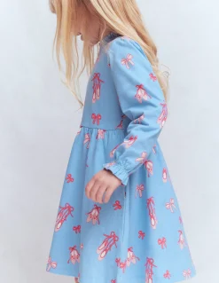 Robe en jersey à manches blousantes