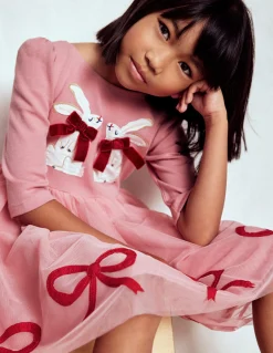 Robe en tulle à appliqué