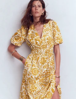 Robe Irene à manches bouffantes