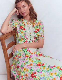 Robe Kate à ceinture et manches bouffantes