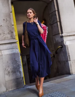 Robe Mathilde en point de Rome à nouer à la taille