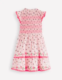 Robe midi à corsage froncé