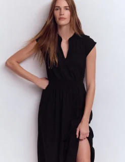 Robe midi Alba à smocks en jersey