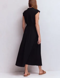 Robe midi Alba à smocks en jersey
