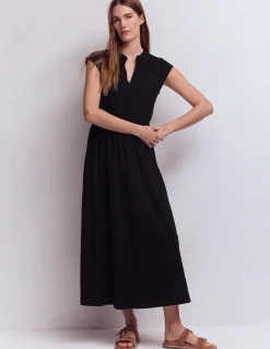 Robe midi Alba à smocks en jersey