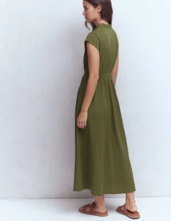 Robe midi Alba à smocks en jersey