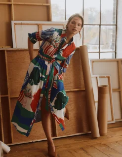 Robe midi Alexa à manches longues