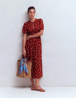 Robe midi Amber plissée en jersey