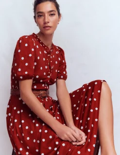 Robe midi Amber plissée en jersey