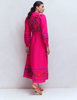 Robe midi Ava en lin mélangé