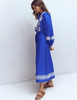 Robe midi Ava en lin mélangé
