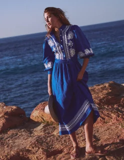 Robe midi Ava en lin mélangé