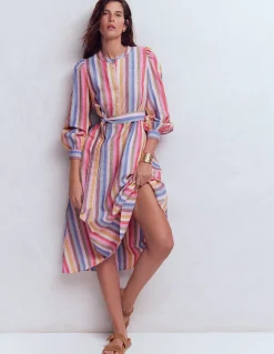 Robe midi Ava en lin mélangé