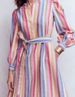 Robe midi Ava en lin mélangé