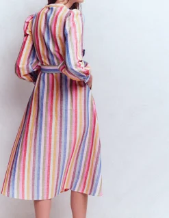 Robe midi Ava en lin mélangé