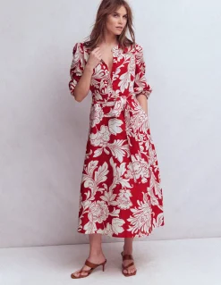 Robe midi Ava en lin mélangé