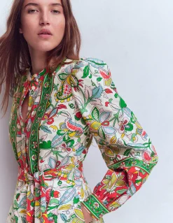 Robe midi Ava en lin mélangé