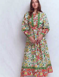 Robe midi Ava en lin mélangé