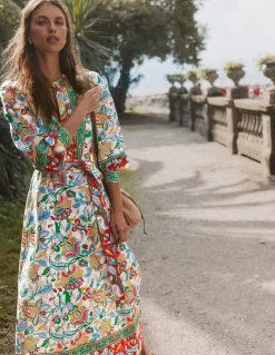 Robe midi Ava en lin mélangé