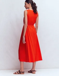 Robe midi Mia en jersey à col V