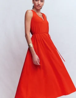 Robe midi Mia en jersey à col V