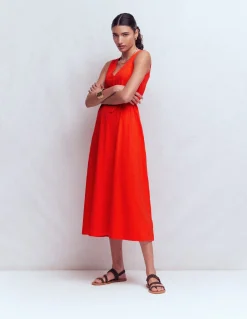 Robe midi Mia en jersey à col V