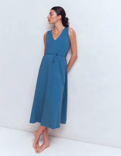 Robe midi Mia en jersey à col V