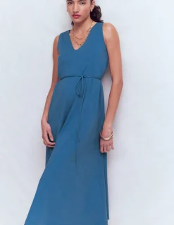 Robe midi Mia en jersey à col V