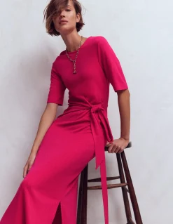 Robe midi Zinnia en point de Rome à nouer