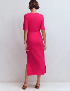 Robe midi Zinnia en point de Rome à nouer