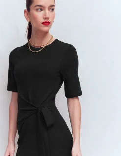 Robe midi Zinnia en point de Rome à nouer