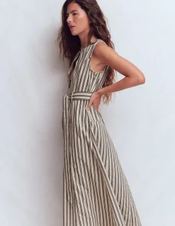 Robe sans manches zippée en jean