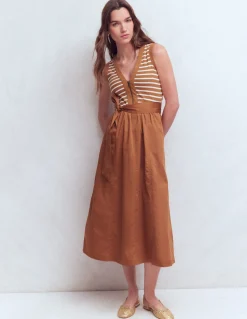 Robe zippée sur le devant en mélange de techniques