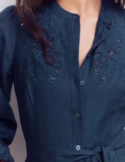 Robe-chemise Mae en lin mélangé