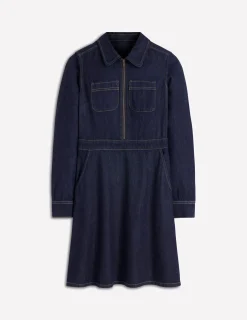 Robe-chemise virevoltante en jean