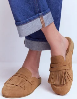 Sabots Etta façon mules avec franges