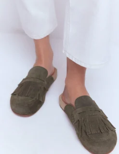 Sabots Etta façon mules avec franges