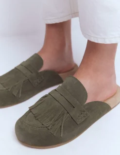 Sabots Etta façon mules avec franges