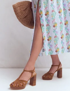 Sandales à plateforme effet cage