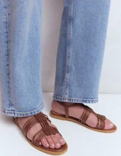 Sandales nouées à brides multiples