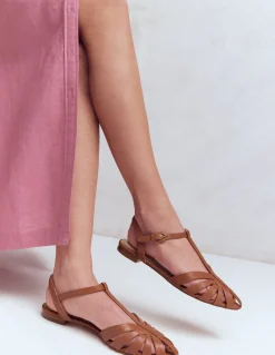 Sandales plates effet cage