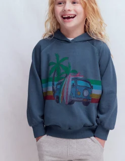 Sweat à capuche graphique teint en pièce