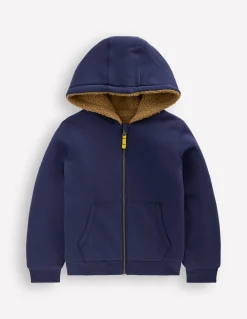 Sweat à capuche réversible en borg