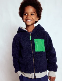 Sweat à capuche réversible en borg