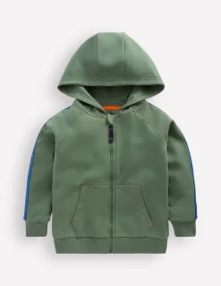 Sweat à capuche zippé avec manches raglan