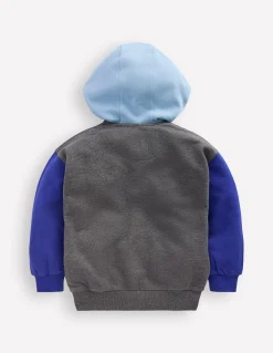 Sweat à capuche zippé colourblock