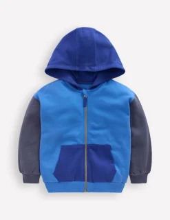 Sweat à capuche zippé colourblock