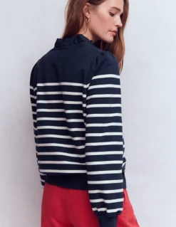 Sweat volanté partiellement zippé