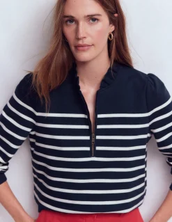 Sweat volanté partiellement zippé