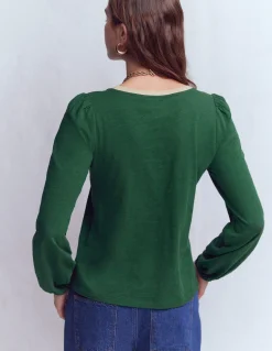 Top à col V métallisé